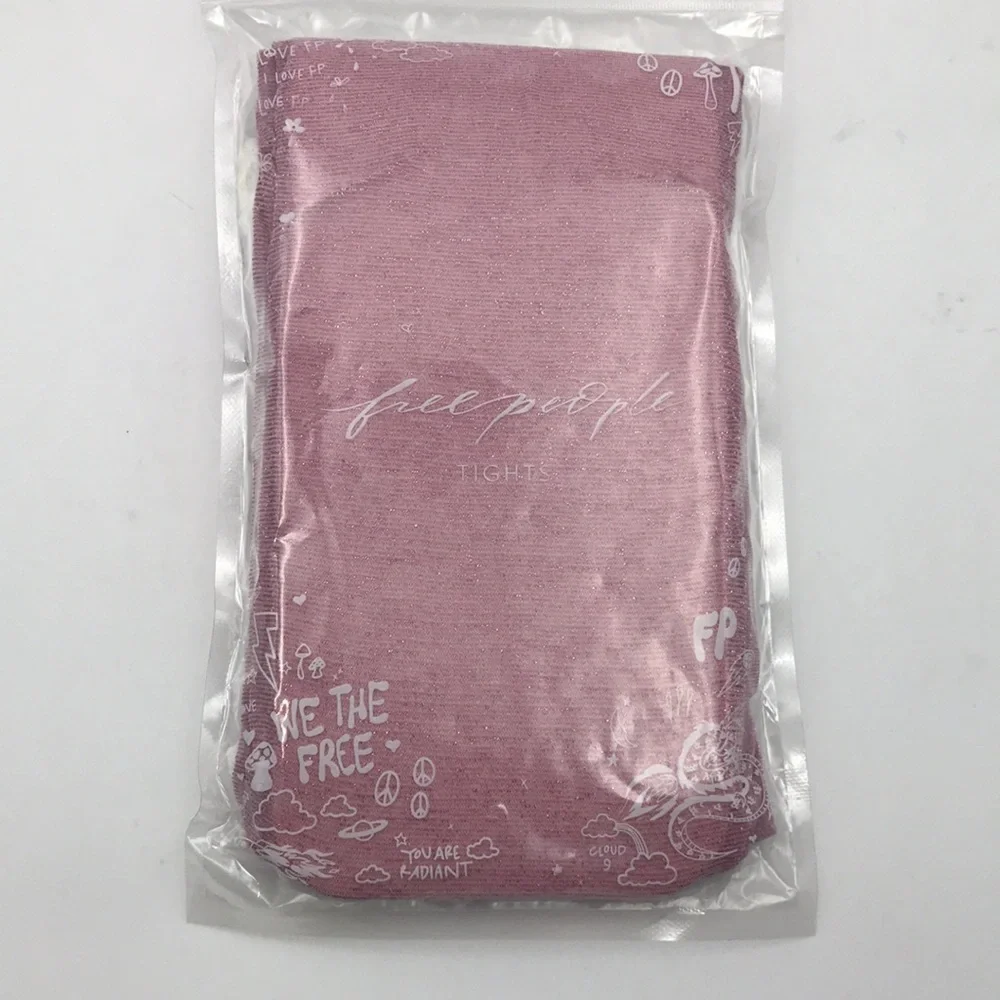 Free People All That Shimmers Tights in Pink